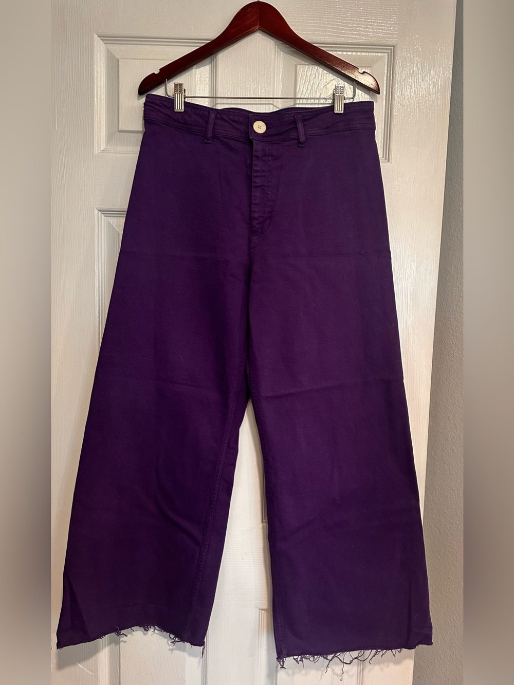 ZARA Wide-Leg Purple Pants in Stretchy fabric